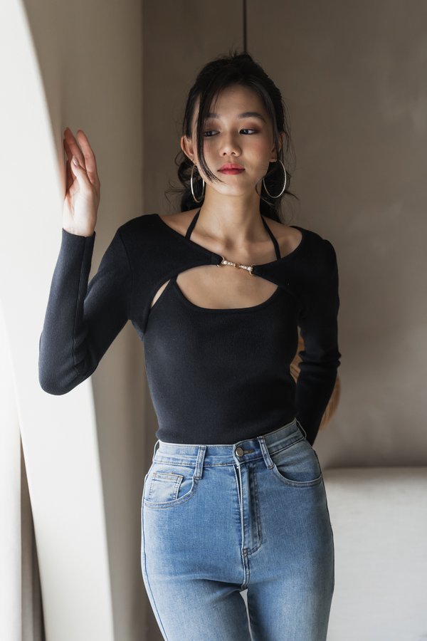 Aurora Halter 2pcs Set (Black)