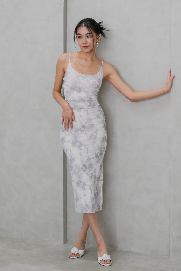 Carey Scoop Neck Mesh Padded Dress (Ash Lily)