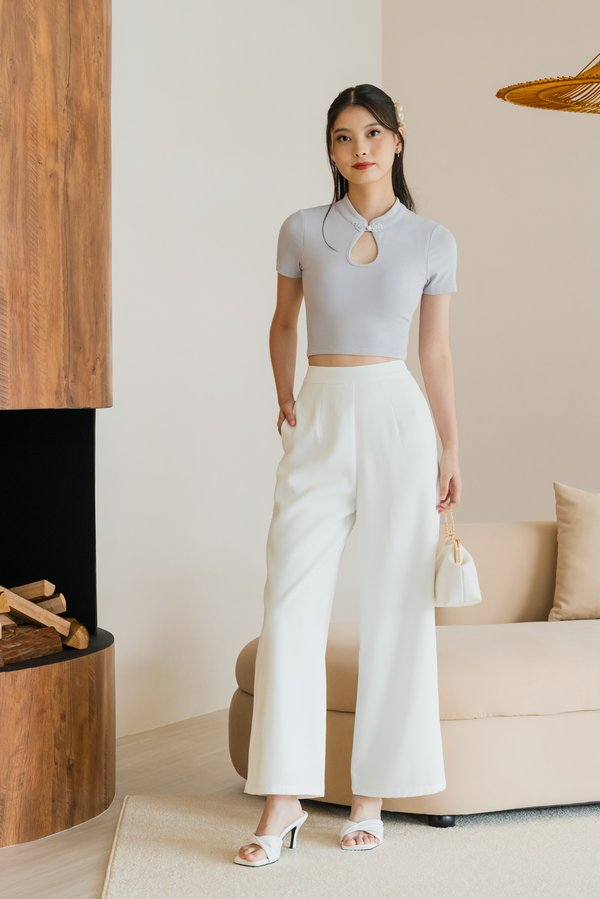 *Lite* Xiu Padded Qipao Top (Lilac Grey)