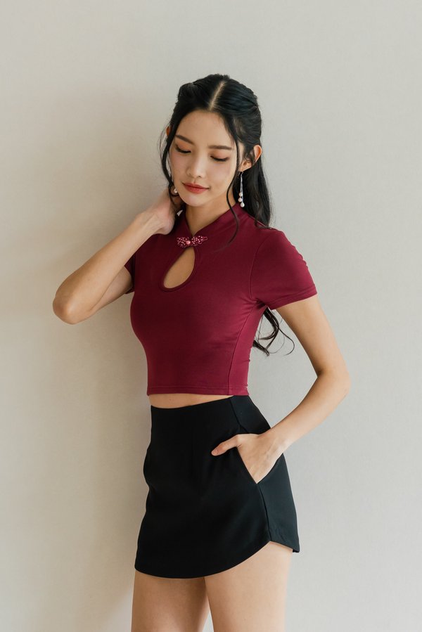 *Lite* Xiu Padded Qipao Top (Maroon)
