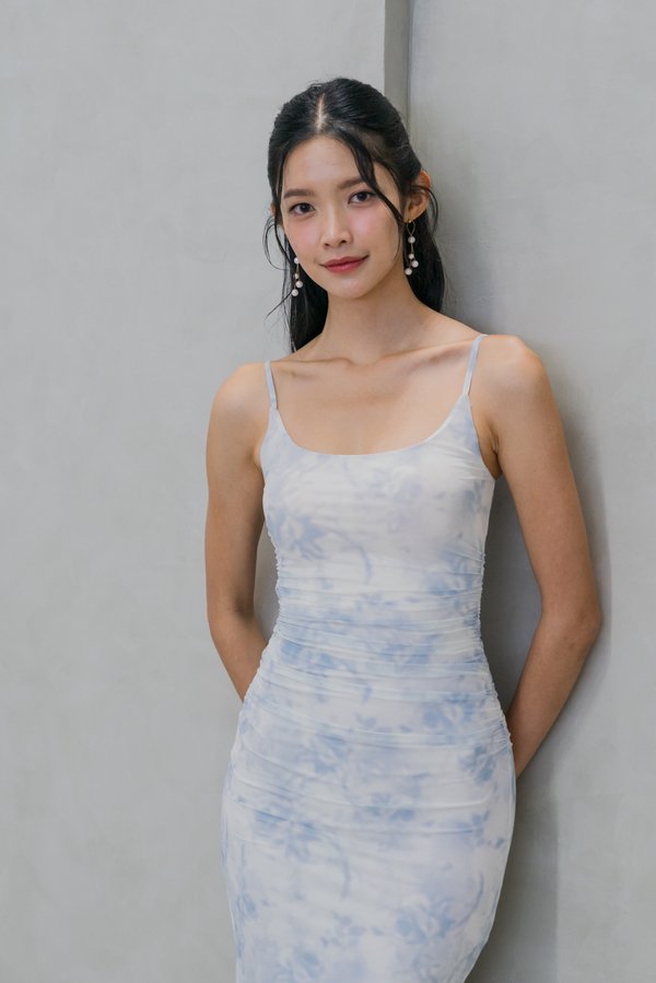 Carey Scoop Neck Mesh Padded Dress (Blue Pea) Carey Scoop Neck Mesh Padded Dress (Blue Pea)