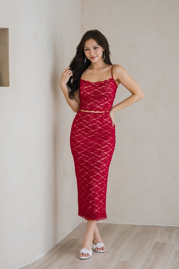 Scarlette Padded Lace Set (Red) Scarlette Padded Lace Set (Red)