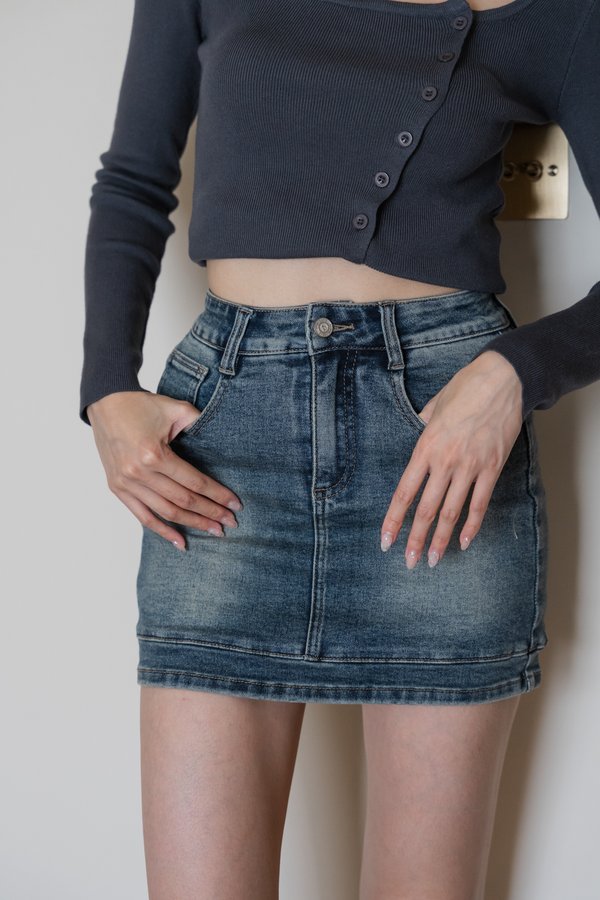 Maxine Denim Skorts (Dark Vintage Wash) Maxine Denim Skorts (Dark Vintage Wash)