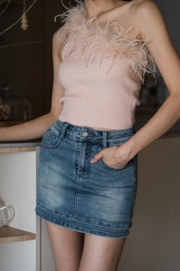 Maxine Denim Skorts (Dark Wash)