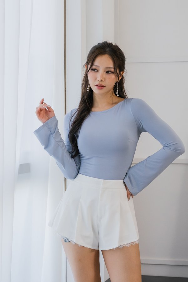 Reyla Padded Boat Neck Top (Ocean Blue)