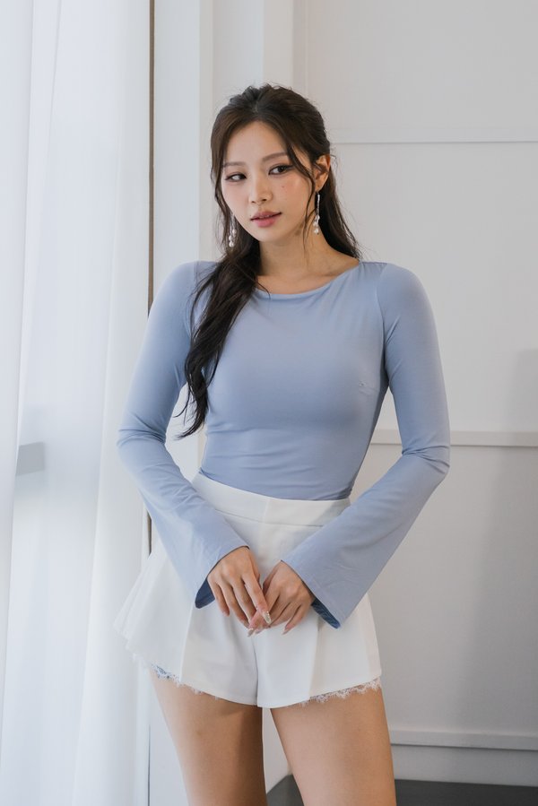 Reyla Padded Boat Neck Top (Ocean Blue)