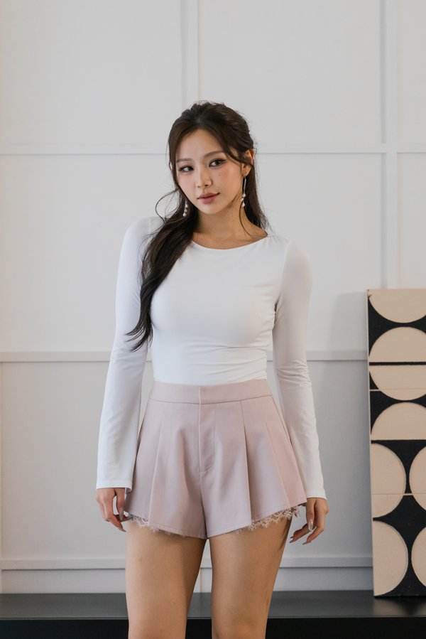 Reyla Padded Boat Neck Top (White) Reyla Padded Boat Neck Top (White)