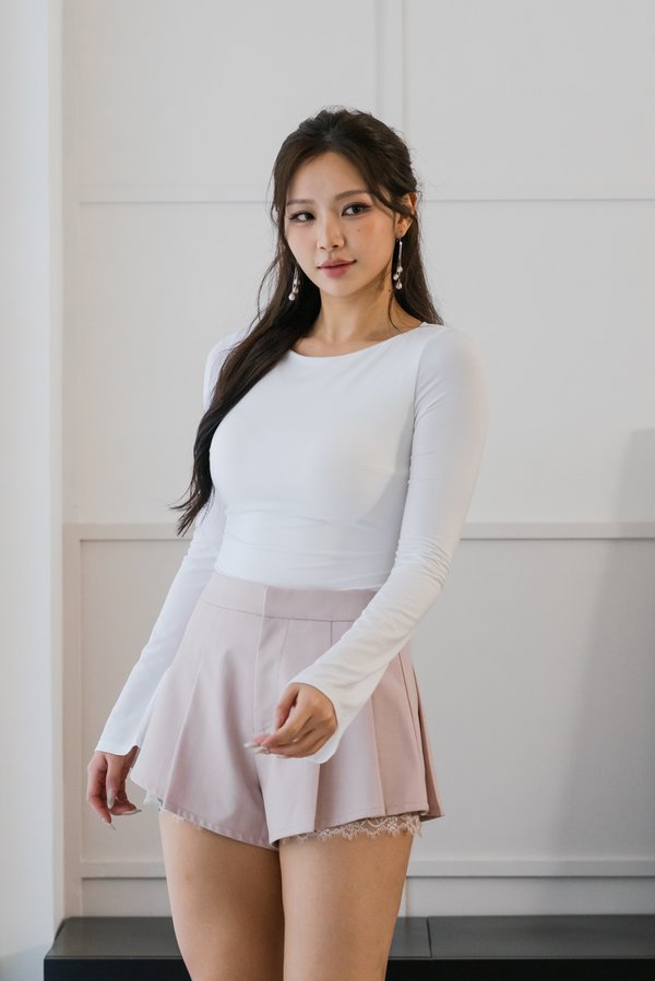 Reyla Padded Boat Neck Top (White) Reyla Padded Boat Neck Top (White)