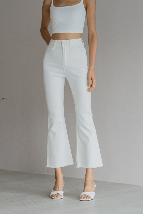 Hailey Raw Hem Jeans (White Wash)