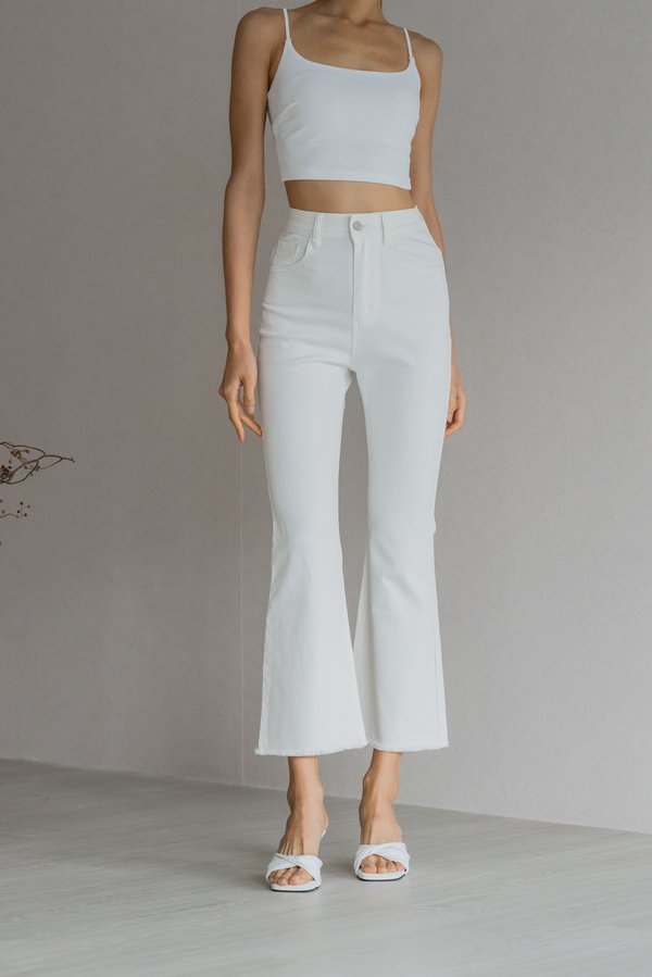 Hailey Raw Hem Jeans (White Wash)