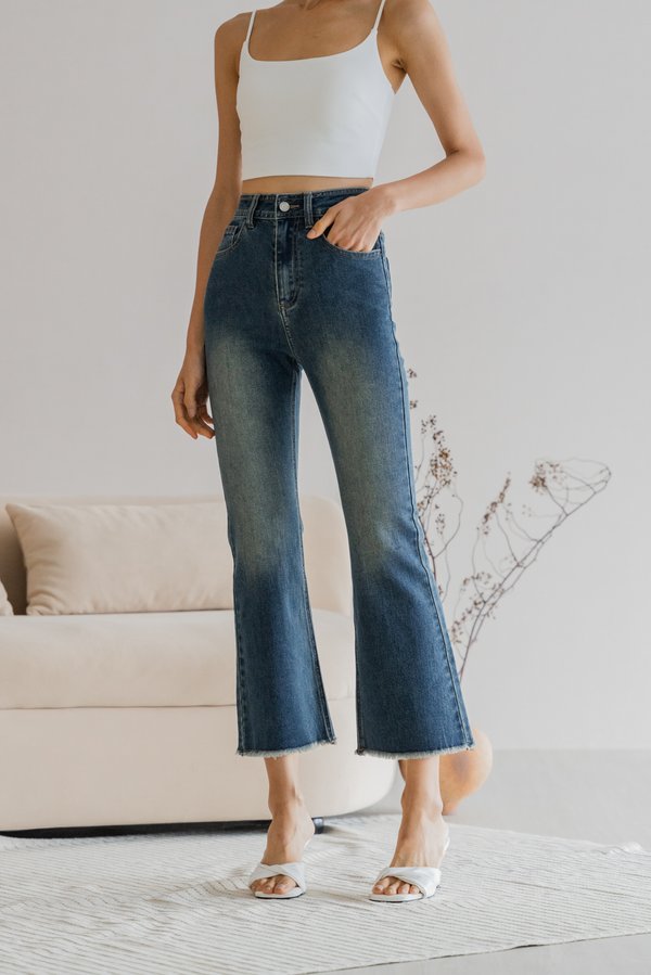 Hailey Raw Hem Jeans (Dark Vintage Wash)
