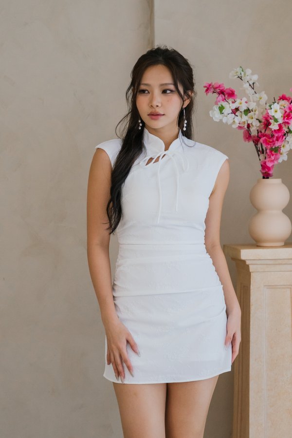 Xin Qipao Romper Dress (White)
