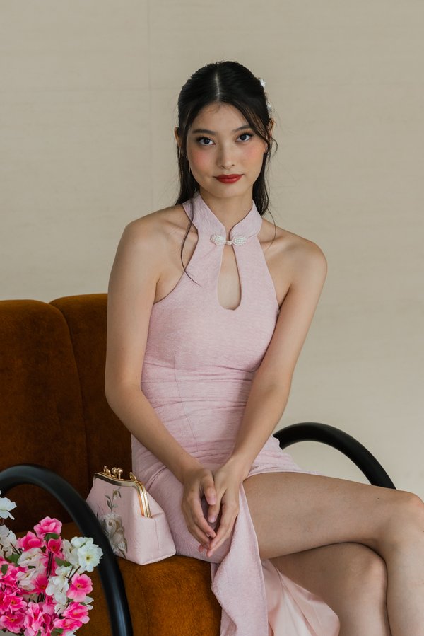 Chun Padded Textured Qipao V2 (Baby Pink)