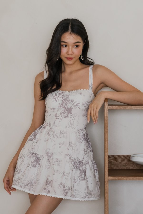 Seona Lace Padded Romper Dress (Paisley x Earl Grey) Seona Lace Padded Romper Dress (Paisley x Earl Grey)