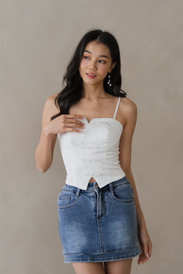 Yan Bustier Padded Top (White) Yan Bustier Padded Top (White)