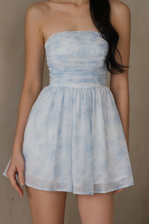Celestia Mini Romper Dress (Blue)