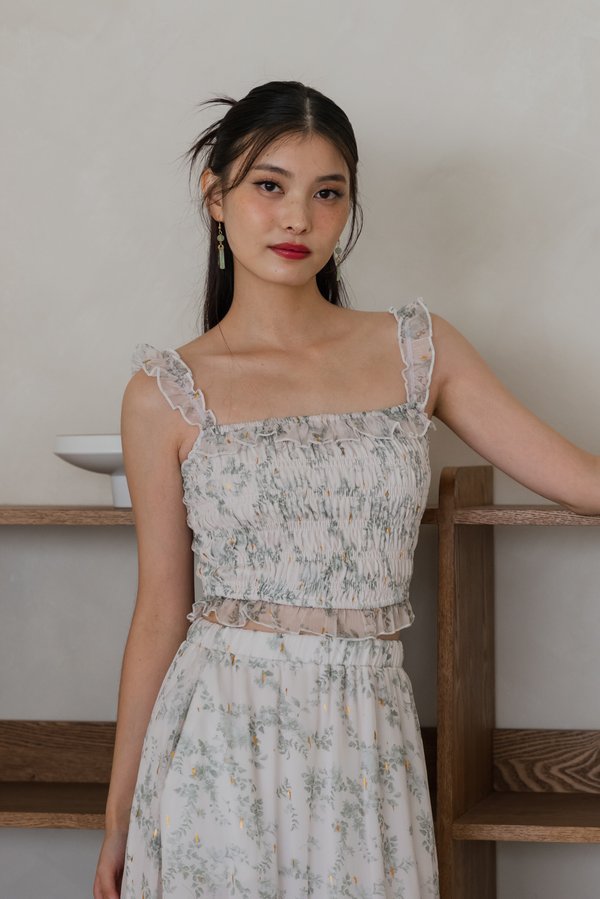 Kasslyn Ruffle Smocked 2pcs Set (Green)