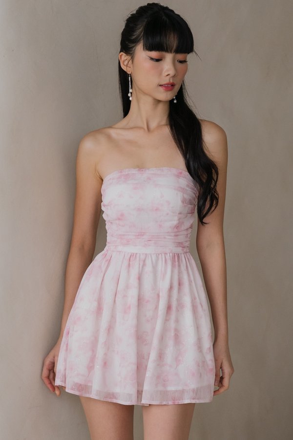 Celestia Mini Romper Dress (Pink)