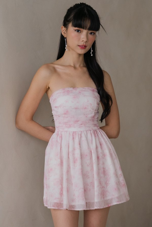 Celestia Mini Romper Dress (Pink)