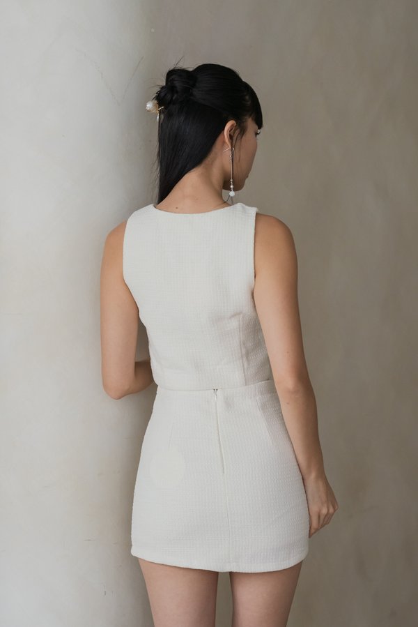 Denise Tweed Top (Ivory)