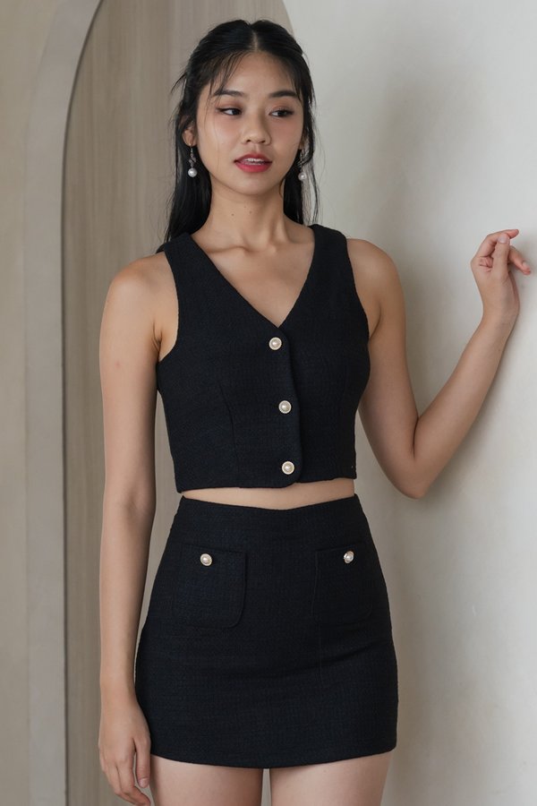 Denise Tweed Top (Black) Denise Tweed Top (Black)