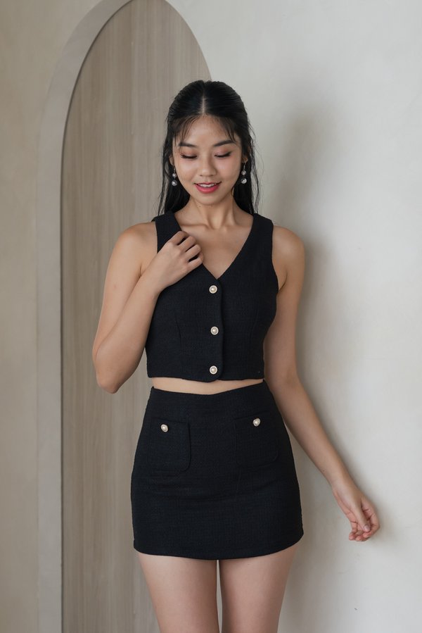Denise Tweed Top (Black) Denise Tweed Top (Black)