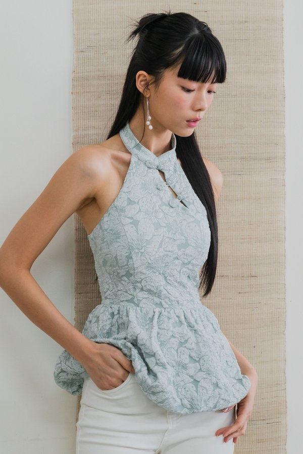 Xu Peplum Bubble Padded Top (Mint)