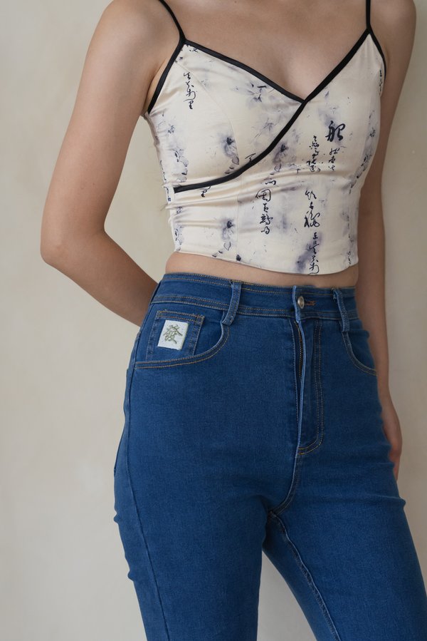 Mahjong Embroidered Hailey Jeans (FA Dark Wash) Mahjong Embroidered Hailey Jeans (FA Dark Wash)