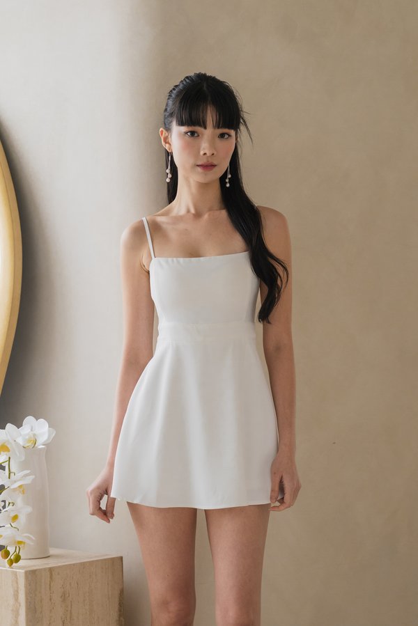 Lazette Romper Dress (White)