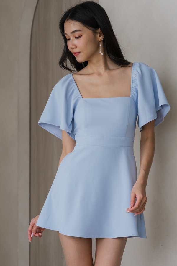 [SLEEVED] Lazette Romper Dress (Baby Blue)