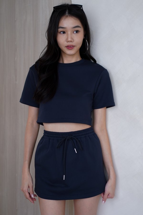 Axtelyn Cropped Tee (Dark Teal)