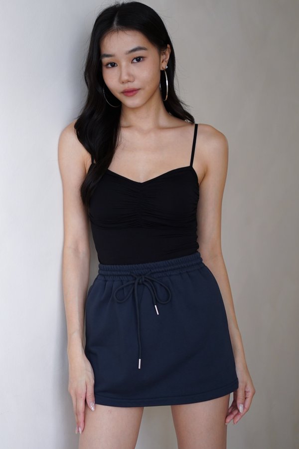 Delah Sweetheart Ruch Top (Black) Delah Sweetheart Ruch Top (Black)