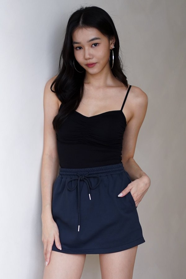 Delah Sweetheart Ruch Top (Black) Delah Sweetheart Ruch Top (Black)