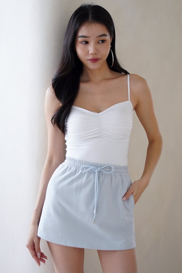 Delah Sweetheart Ruch Top (White)