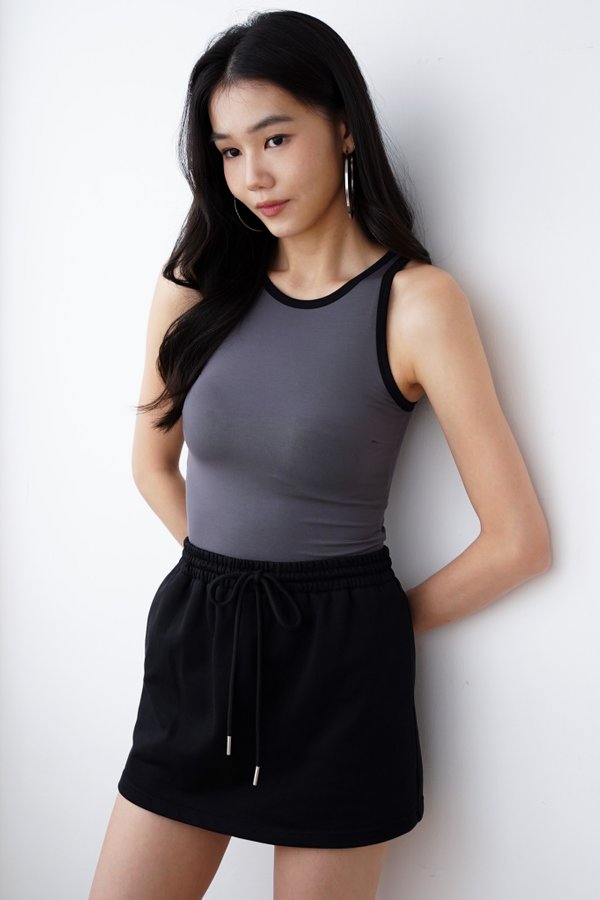 Deena Racer Top (Grey/Black Outline) Deena Racer Top (Grey/Black Outline)