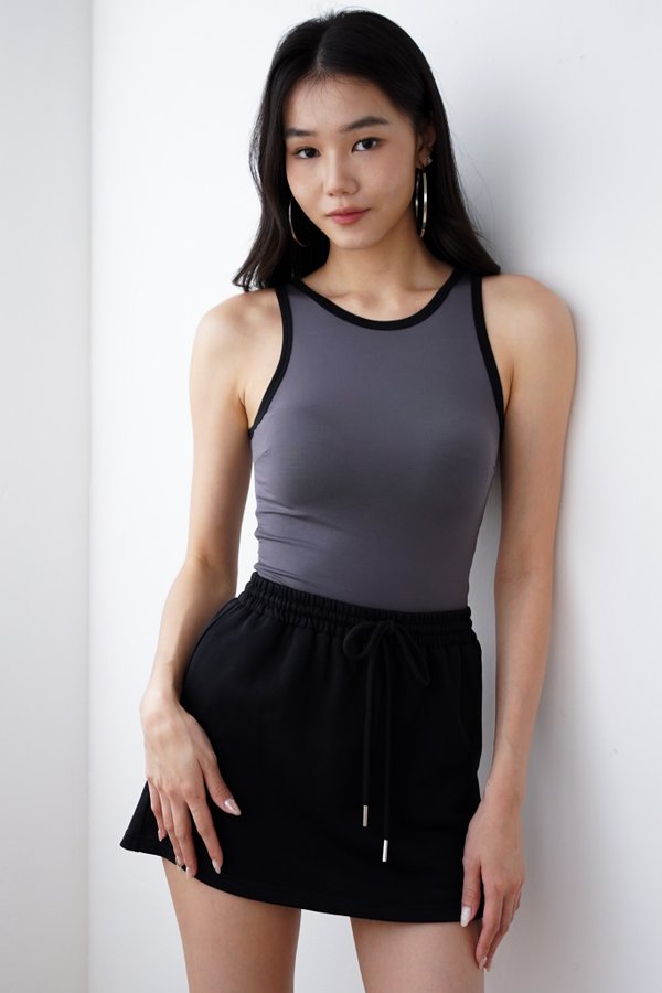 Deena Racer Top (Grey/Black Outline) Deena Racer Top (Grey/Black Outline)