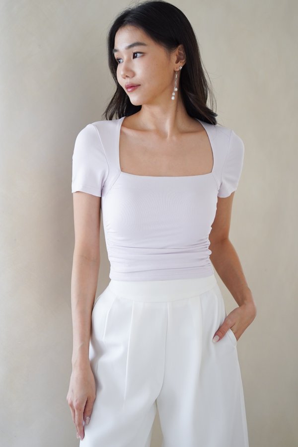 *Lite* Gianna Padded Ruched Top (Lavender)