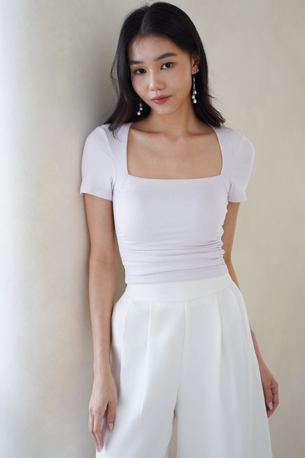 *Lite* Gianna Padded Ruched Top (Lavender)