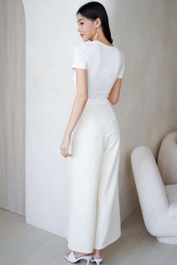 *Lite* Gianna Padded Ruched Top (White) *Lite* Gianna Padded Ruched Top (White)