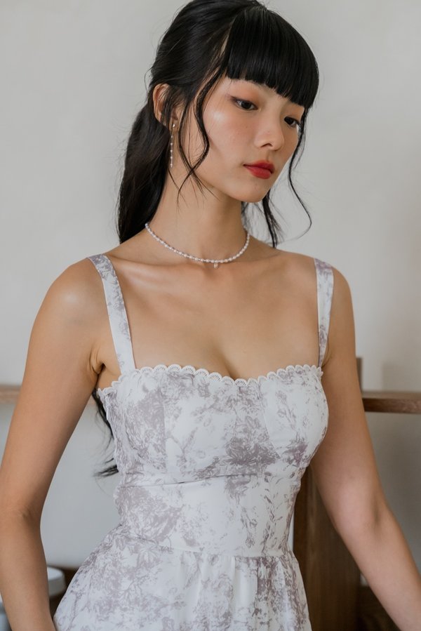 Seona Lace Padded Romper Dress (Lierre x Latte)