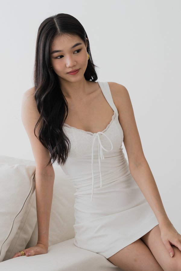 *Luxe* Gyselle Lace Padded Dress (White) *Luxe* Gyselle Lace Padded Dress (White)