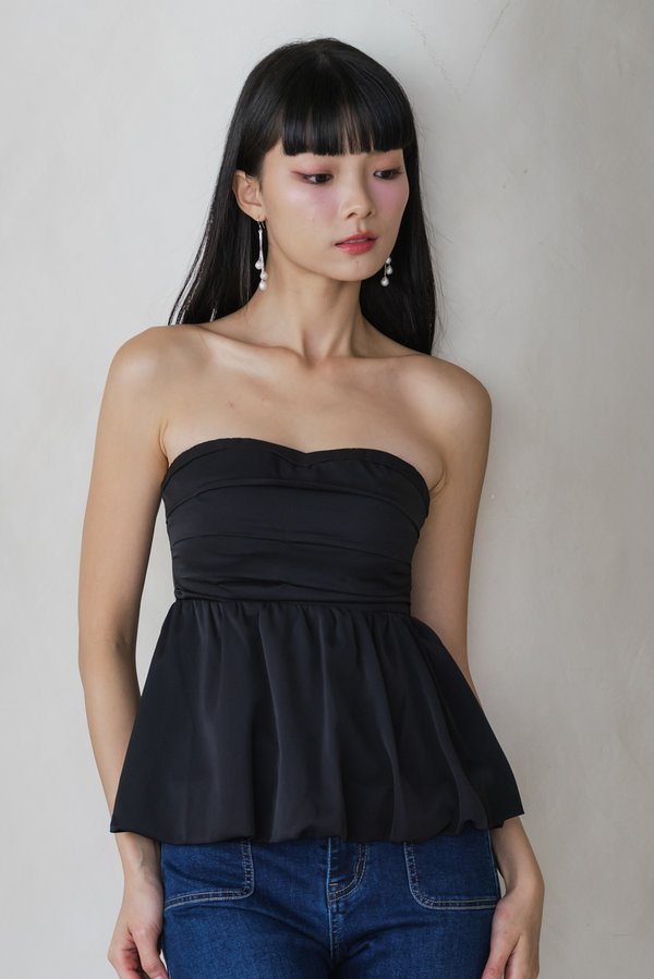 Lola Bubble Ruch Padded Top (Black)