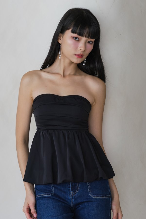 Lola Bubble Ruch Padded Top (Black)