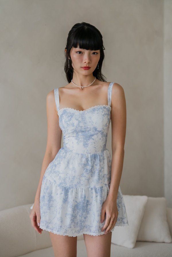 Seona Lace Padded Romper Dress (Lierre x Ice Blue)