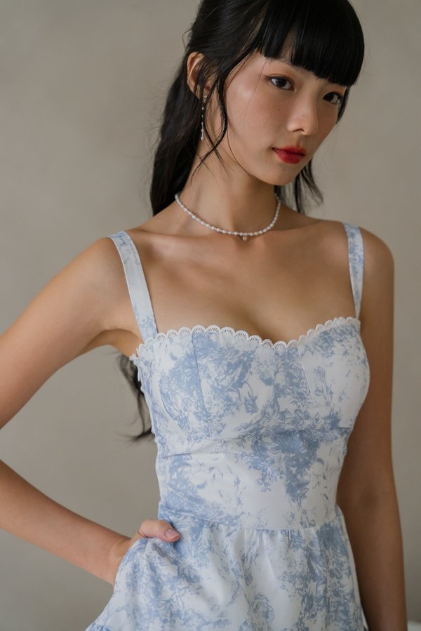 Seona Lace Padded Romper Dress (Lierre x Ice Blue)