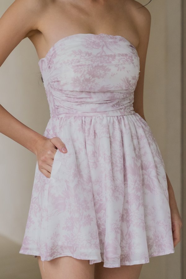 Edith Mini Romper Dress (Soft Pink Floral)