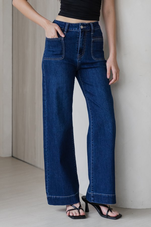 Jalee Straight Cut Denim Jeans (Dark Wash)
