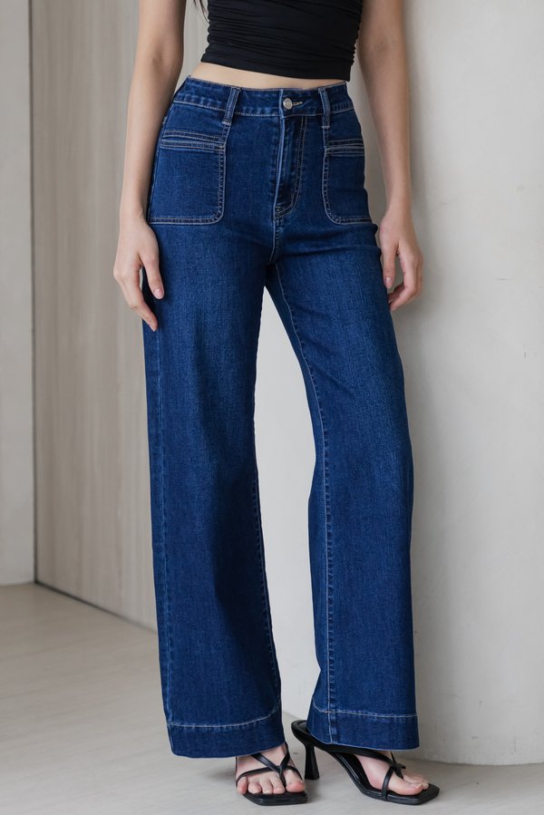 Jalee Straight Cut Denim Jeans (Dark Wash)