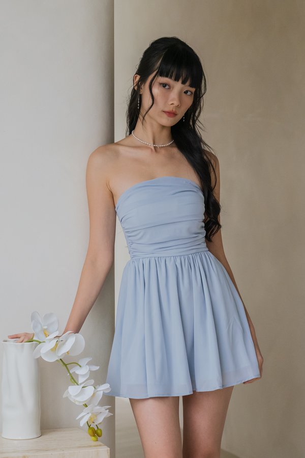 Edith Mini Romper Dress (Seafoam)