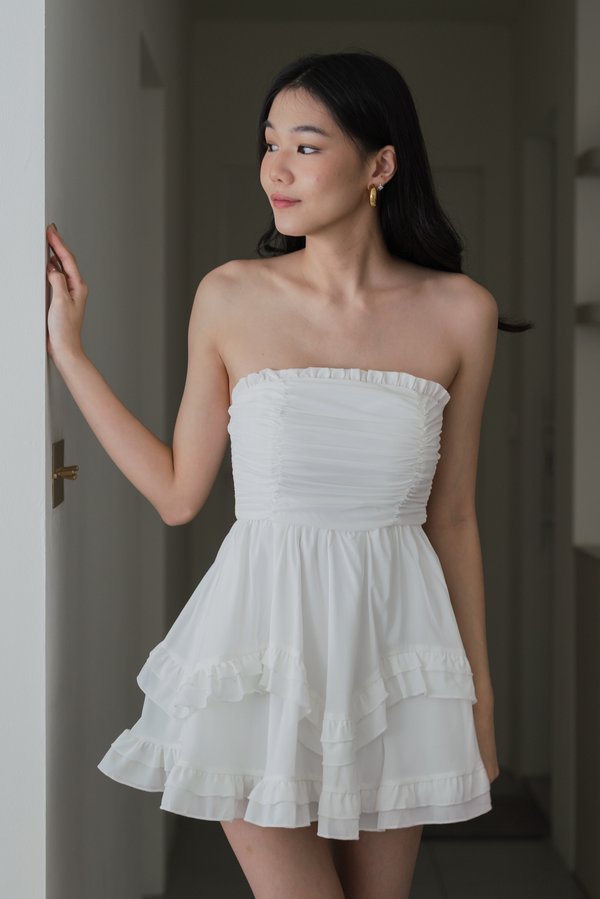 Emery Padded Dress V2 (White) Emery Padded Dress V2 (White)